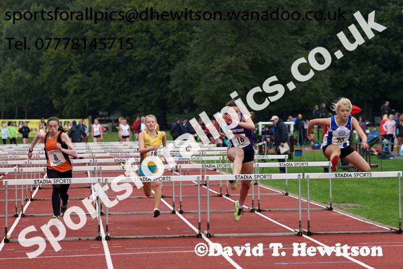 Womens and Girls hurdles at the Northern Inter-Counties under-17s and 15s at Witton Park, Blackburn. Photo: David T. Hewitson/Sports for All Pics